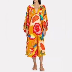 Farm Rio cashew floral maxi dress M
